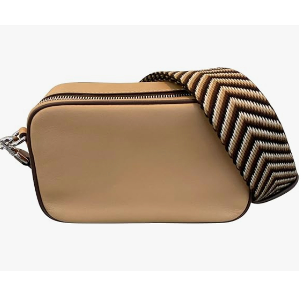 Marc Jacobs Signet FlashCamera Bag Crossbody Iced Coffee Purse Tan Leather - Picture 3 of 3